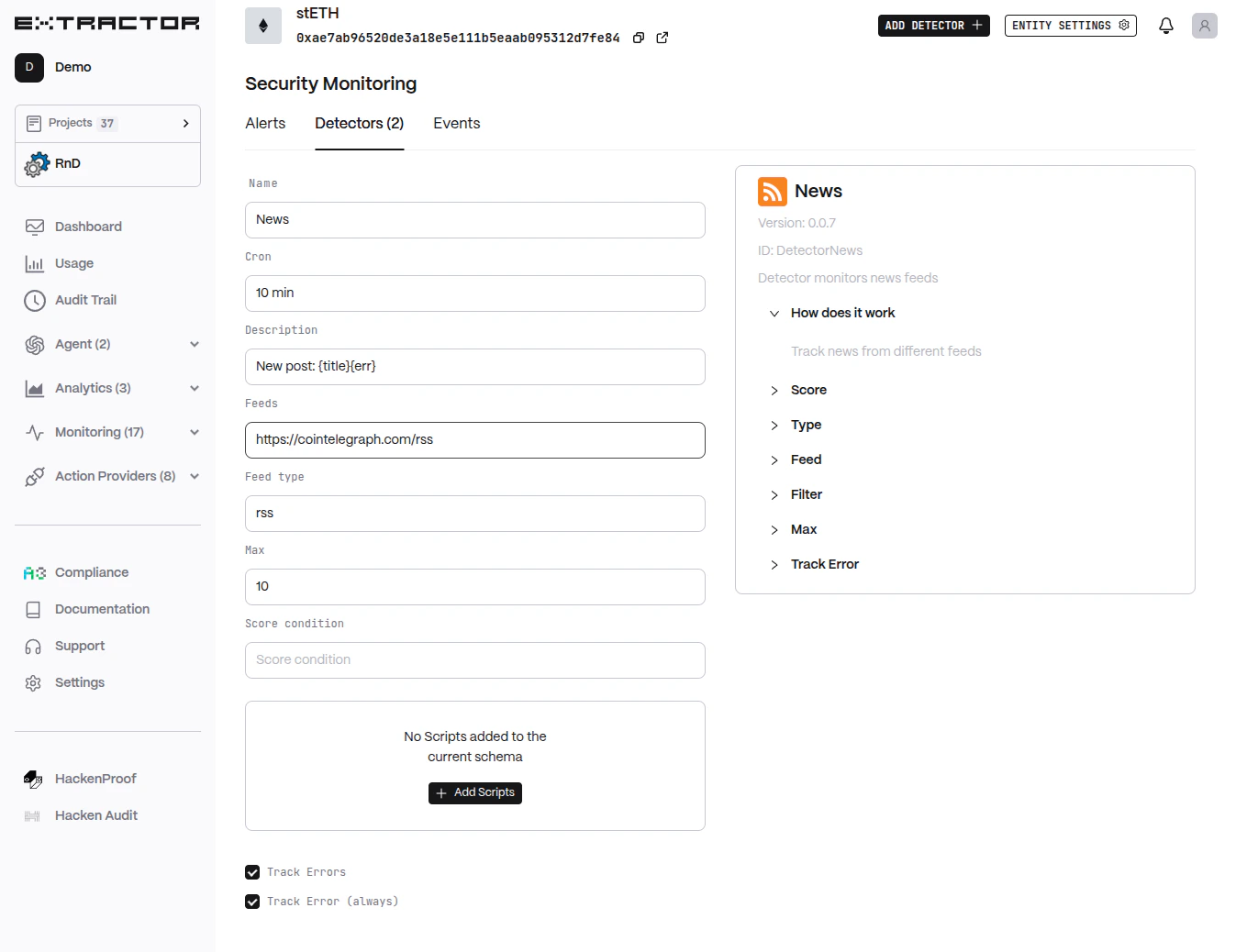 DetectorNews Configuration