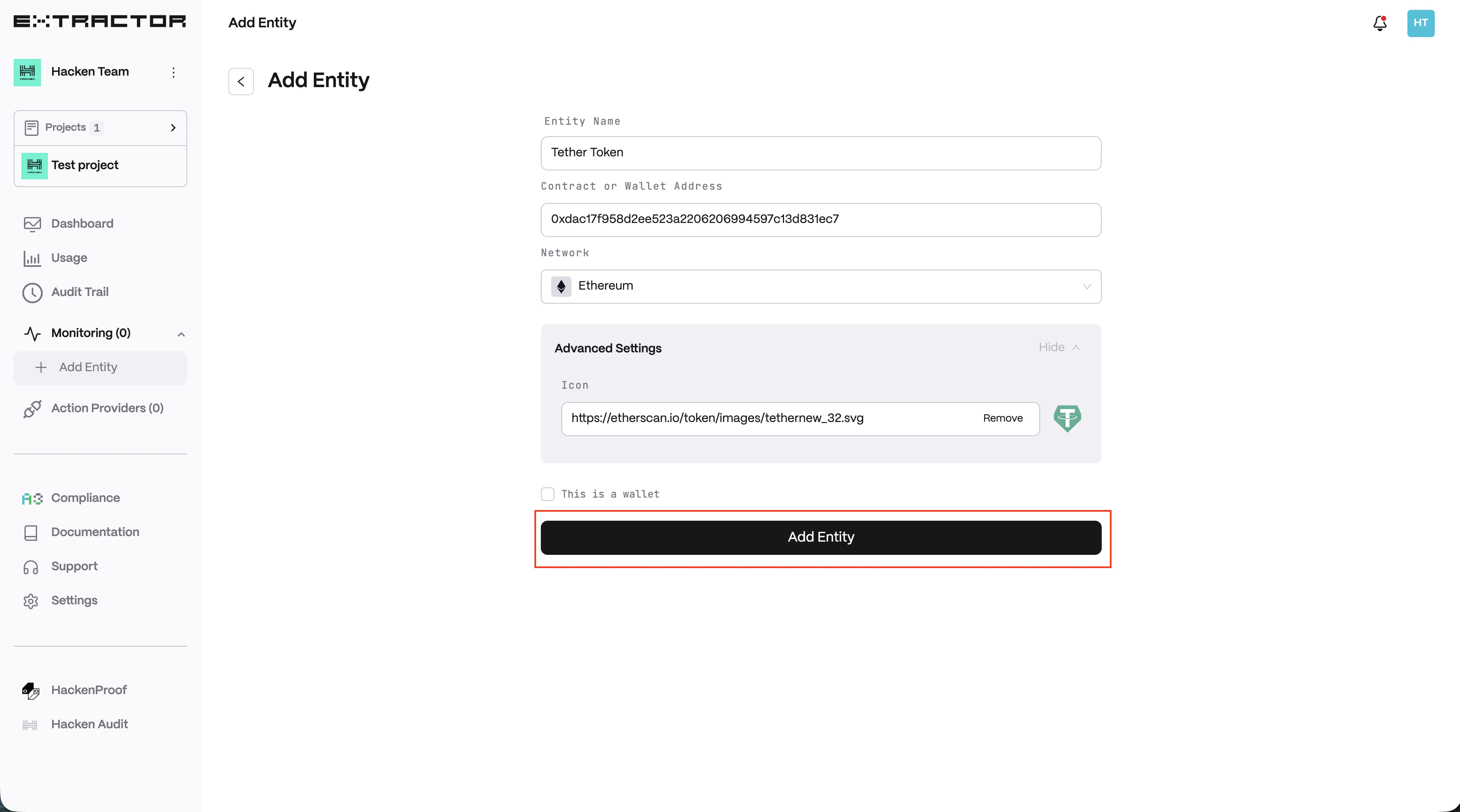 Add entity step 2