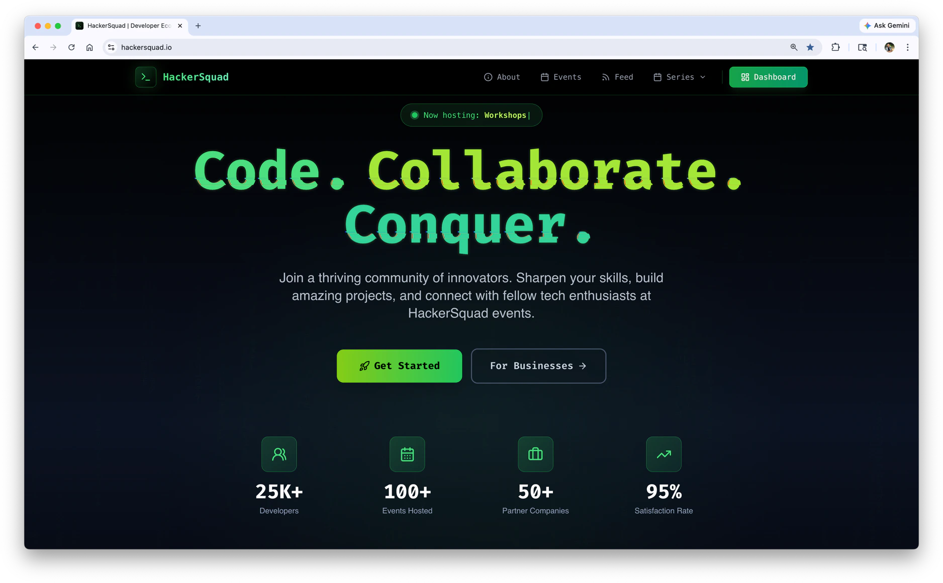 HackerSquad Landing Page