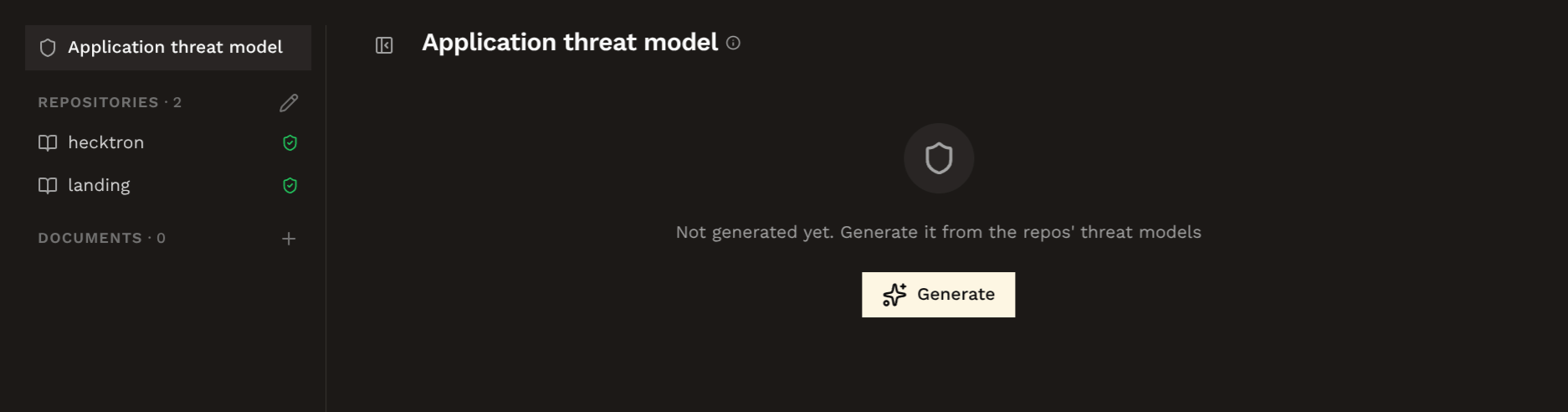 New application threat model