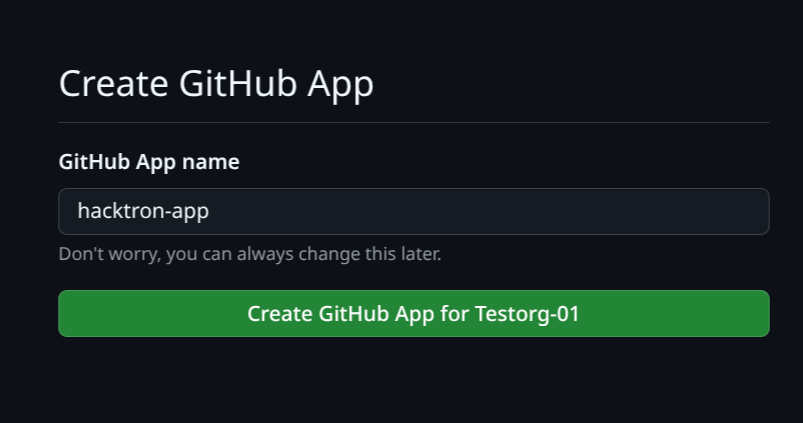 Create GitHub App