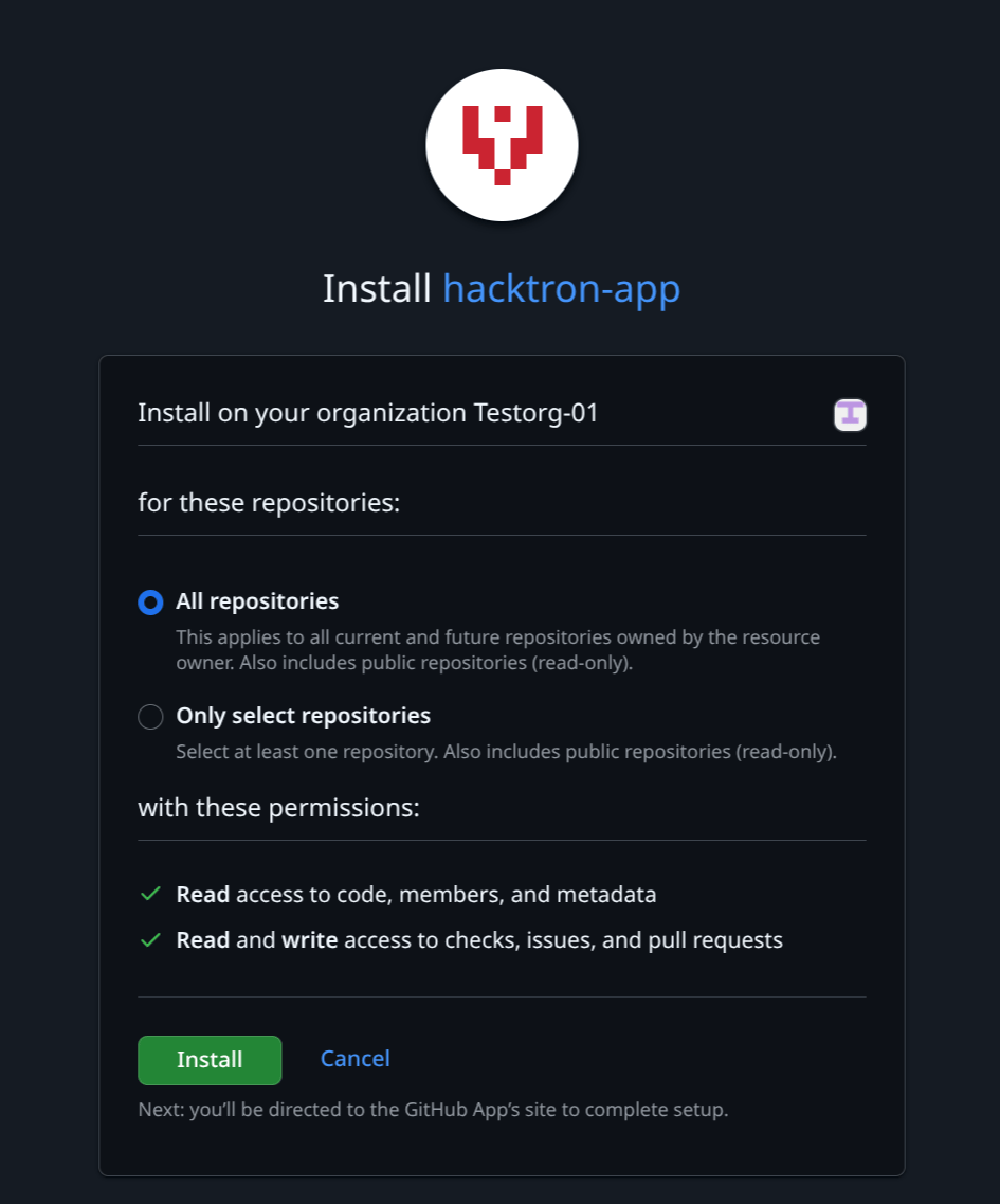 Install GitHub App