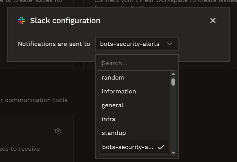 Slack channel configuration