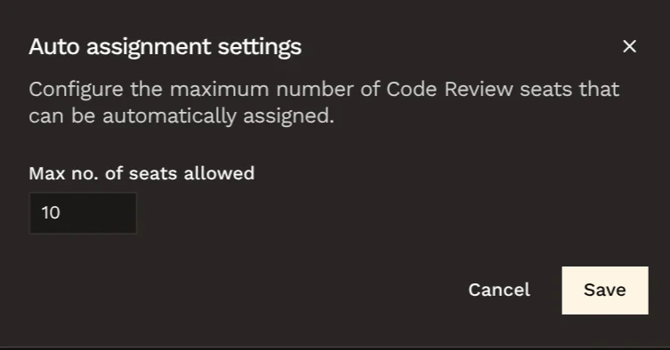 Auto assignment settings