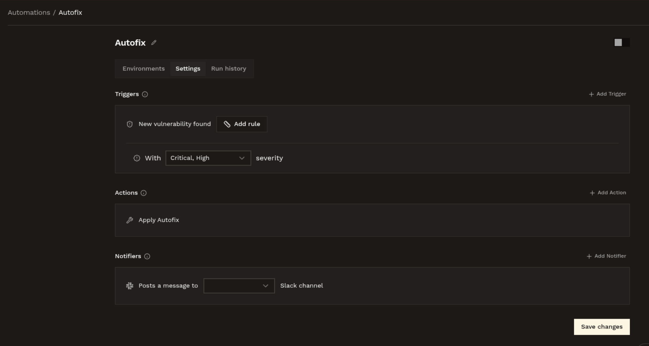 Configure settings