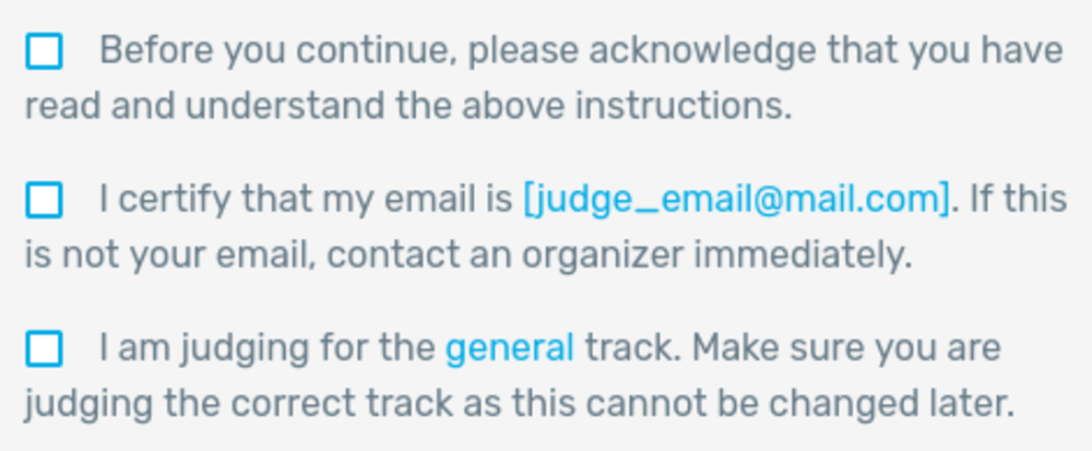 Welcome Form Checkboxes