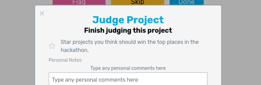 finish judging popup