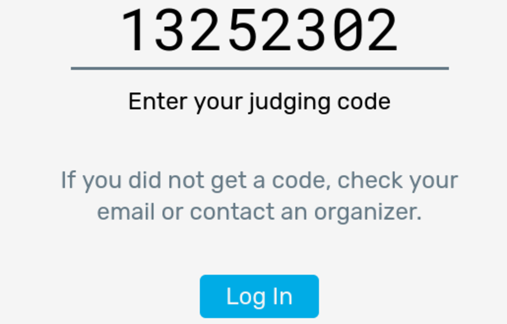Judge Login Page