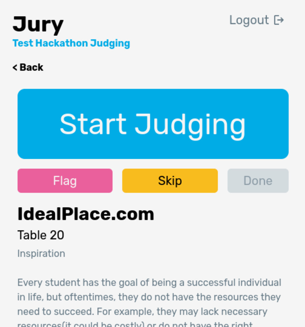 Viewing Project Page