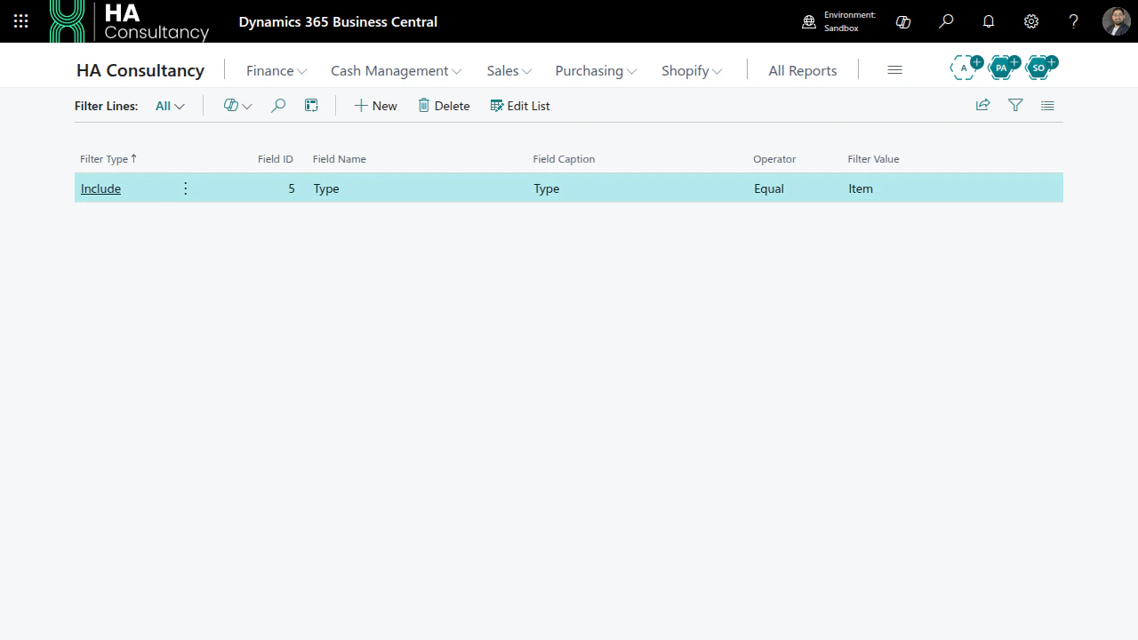 Filters subpage