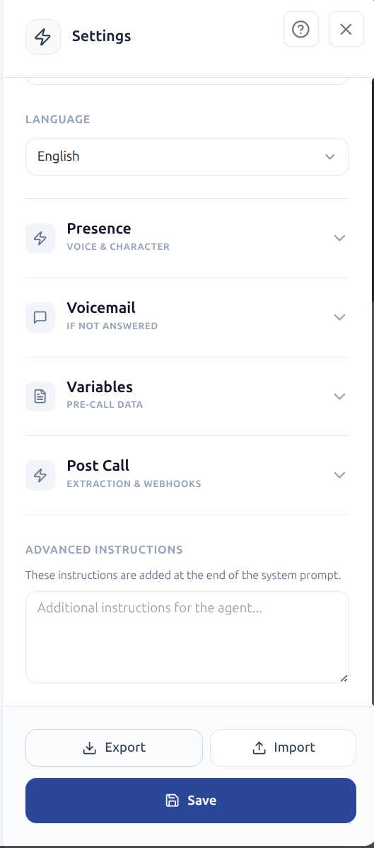 Flow Builder Settings Panel