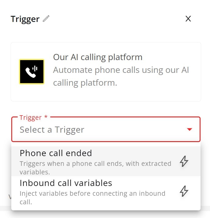 Callivox Call Ended Trigger