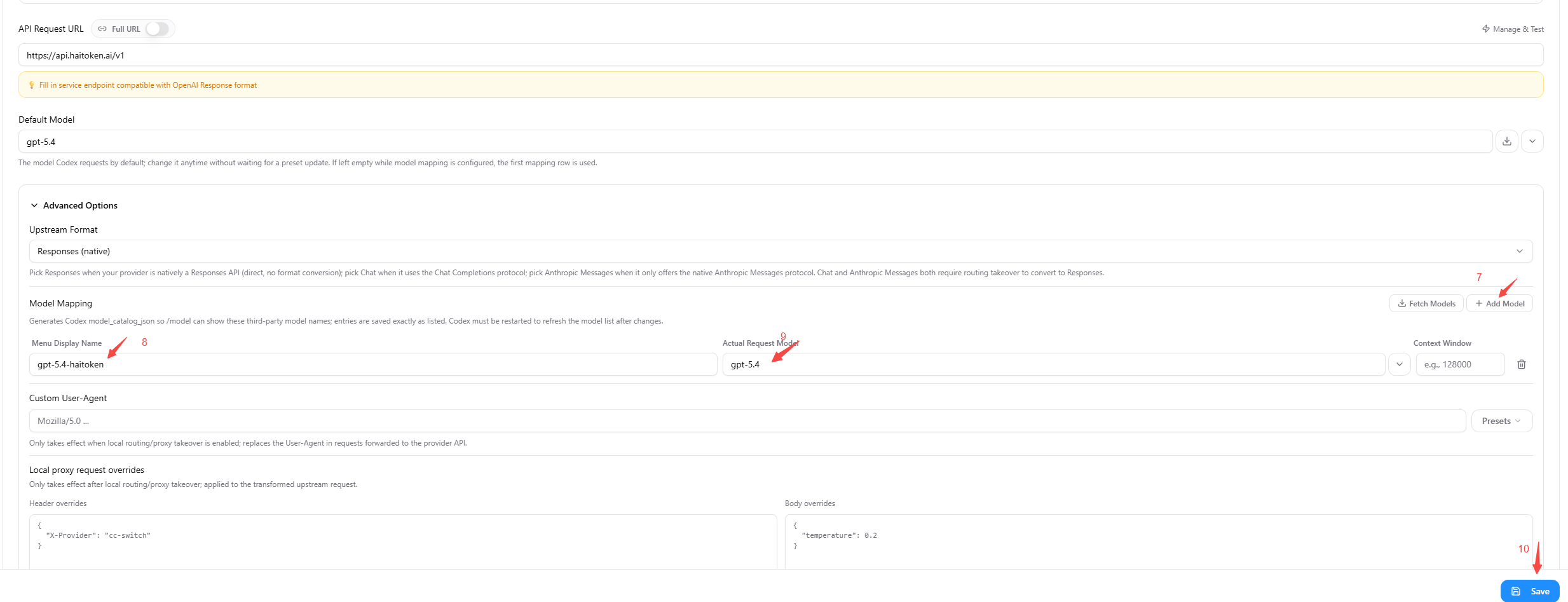 Fetch models and add the provider