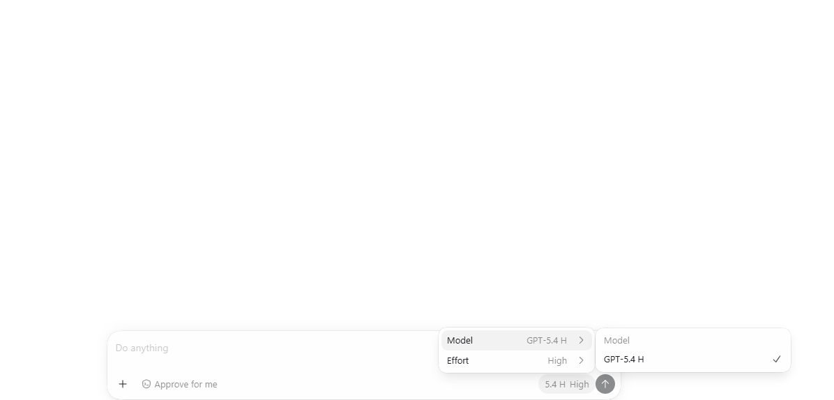 Select the configured model in the Codex desktop app