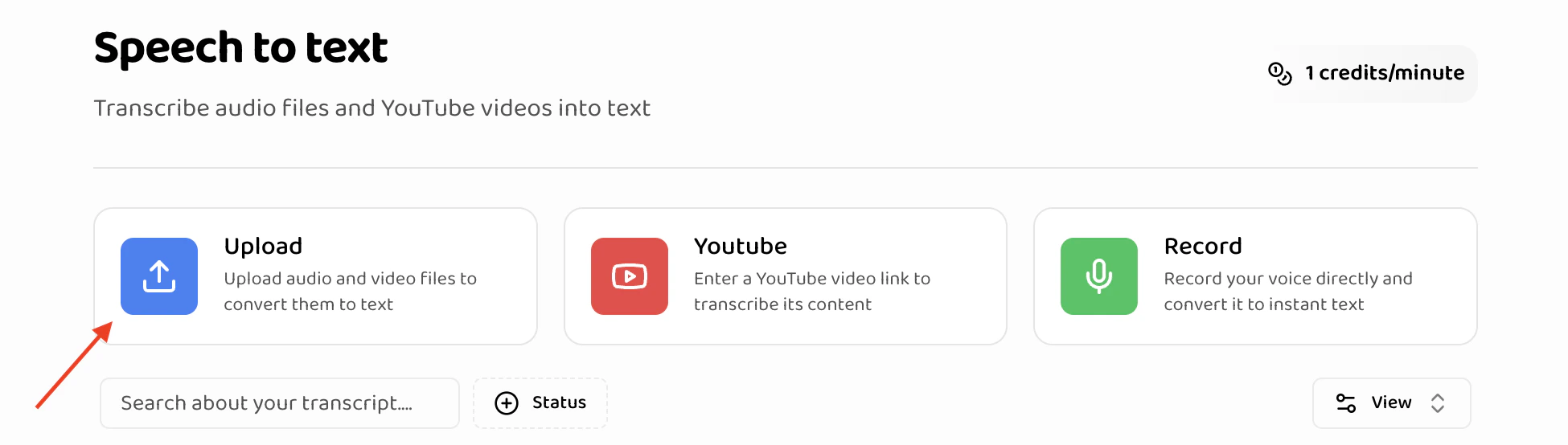 Navigate to Speech to Text section