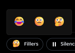 Supported emojis and Fillers / Silence controls