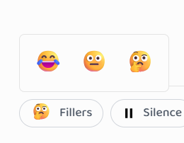 Supported emojis and Fillers / Silence controls