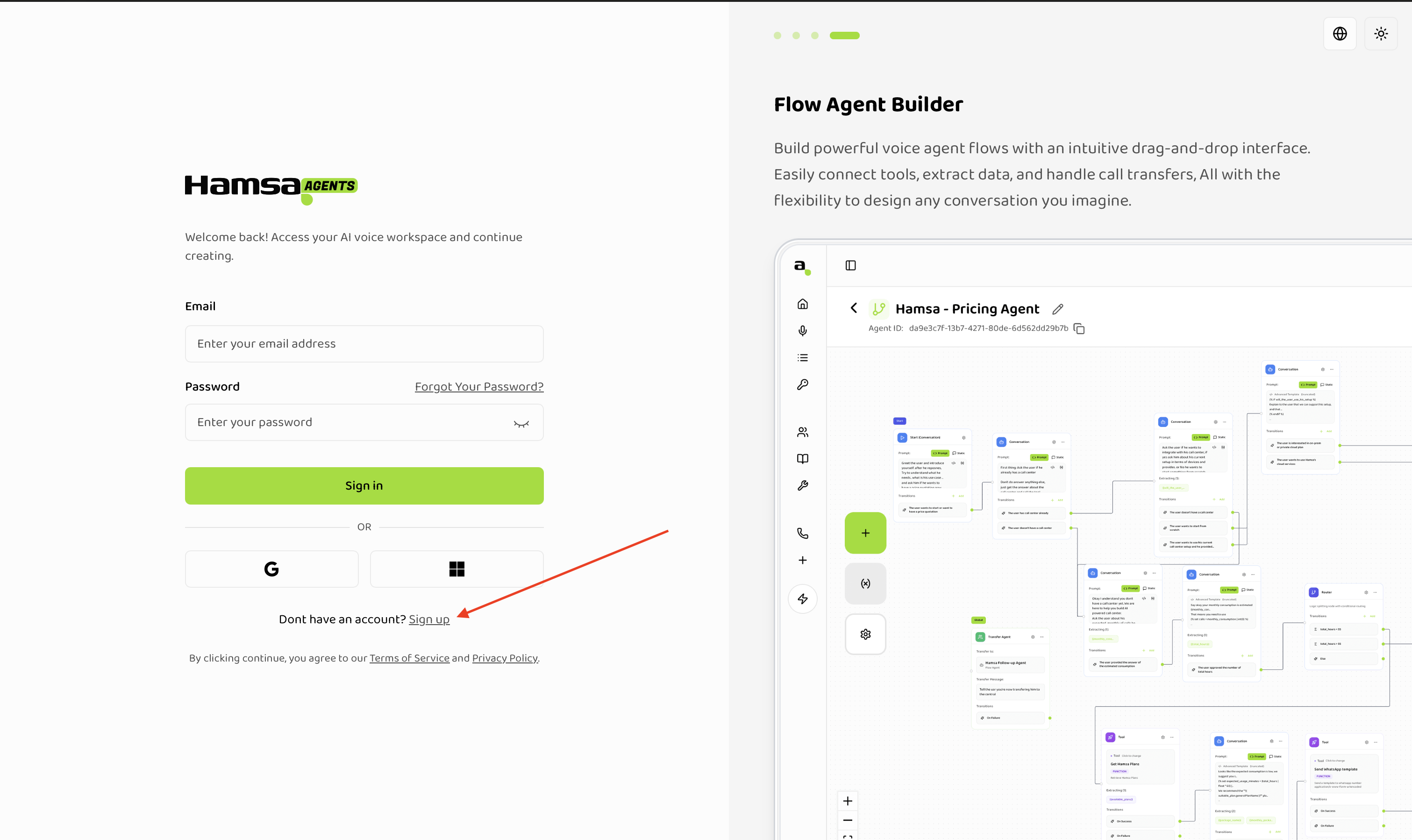 hamsa signup home button