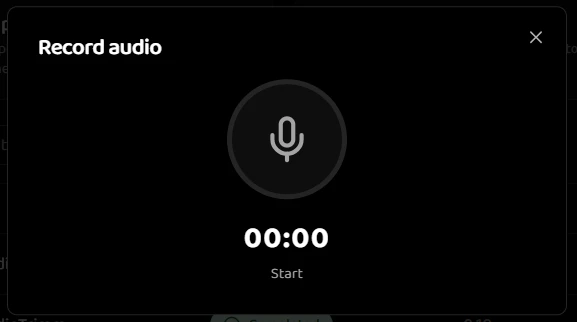 Record audio modal
