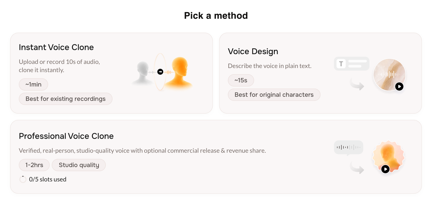 Voice Design in the Web App - Fish Audio