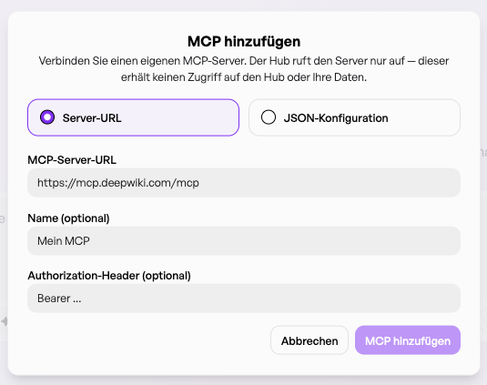 MCP Server 1 Anbinden Handbuch