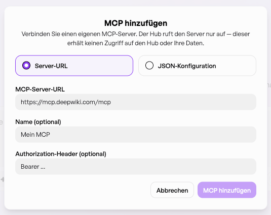 MCP Server 1 Anbinden Handbuch