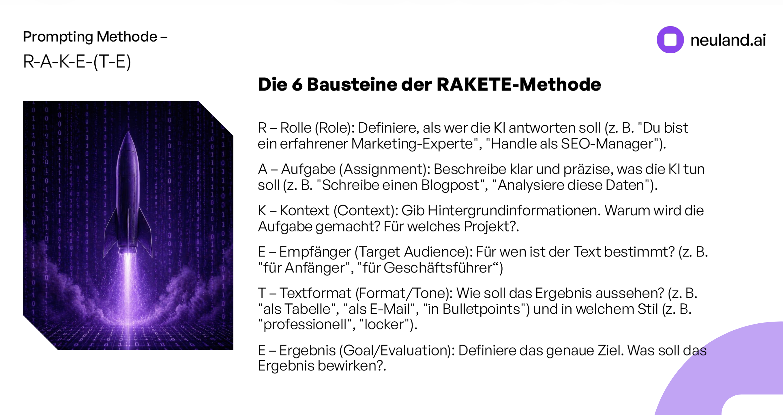 Rakete Prompting Deutsch