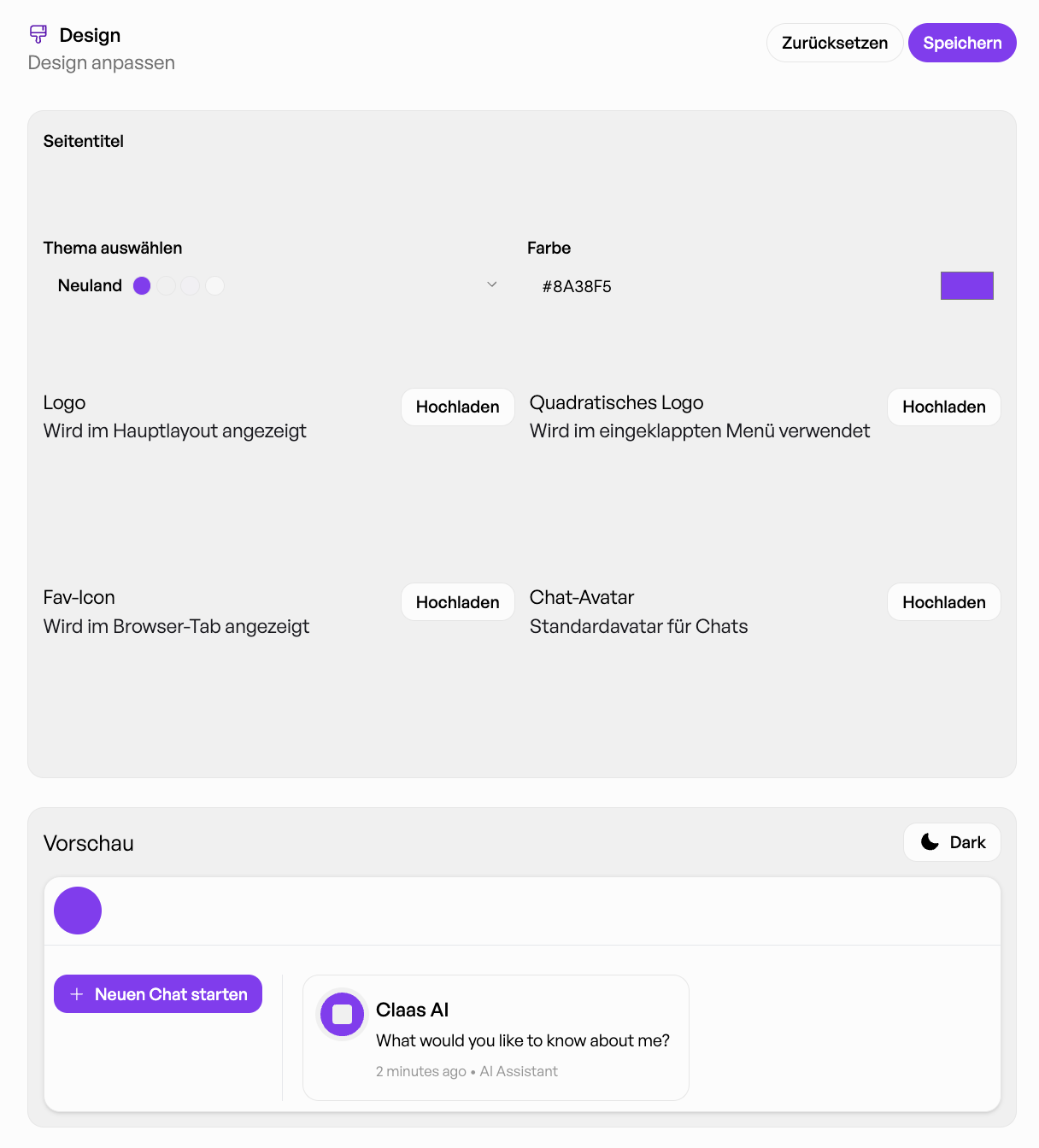 Admin Handbuch Design Ändern