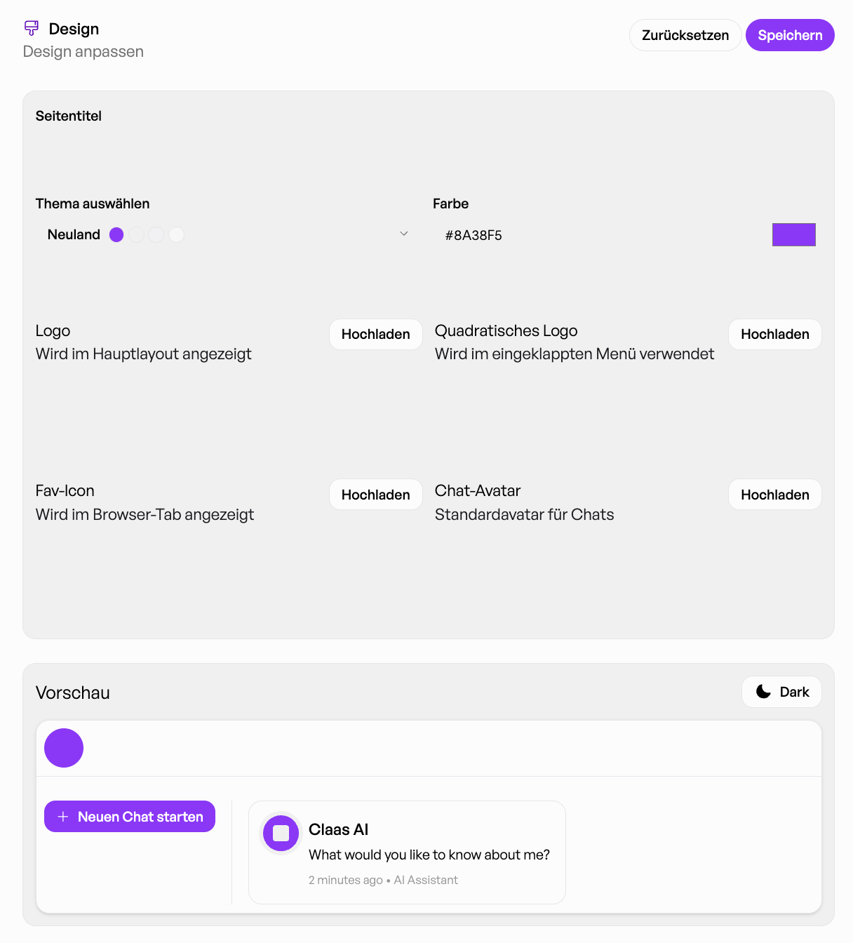Admin Handbuch Design Ändern