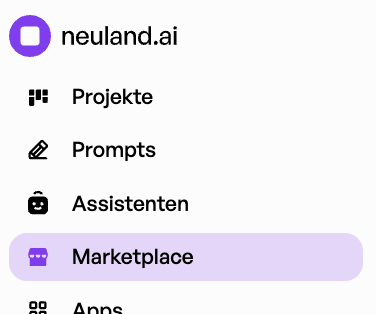 Marketplace Links Menü
