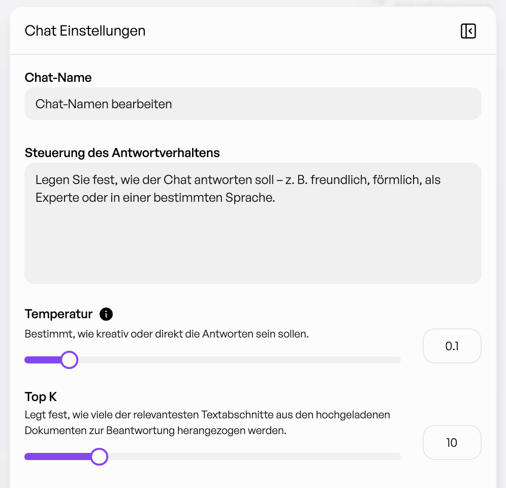 Chat Einstellungen Handbuch September 2026