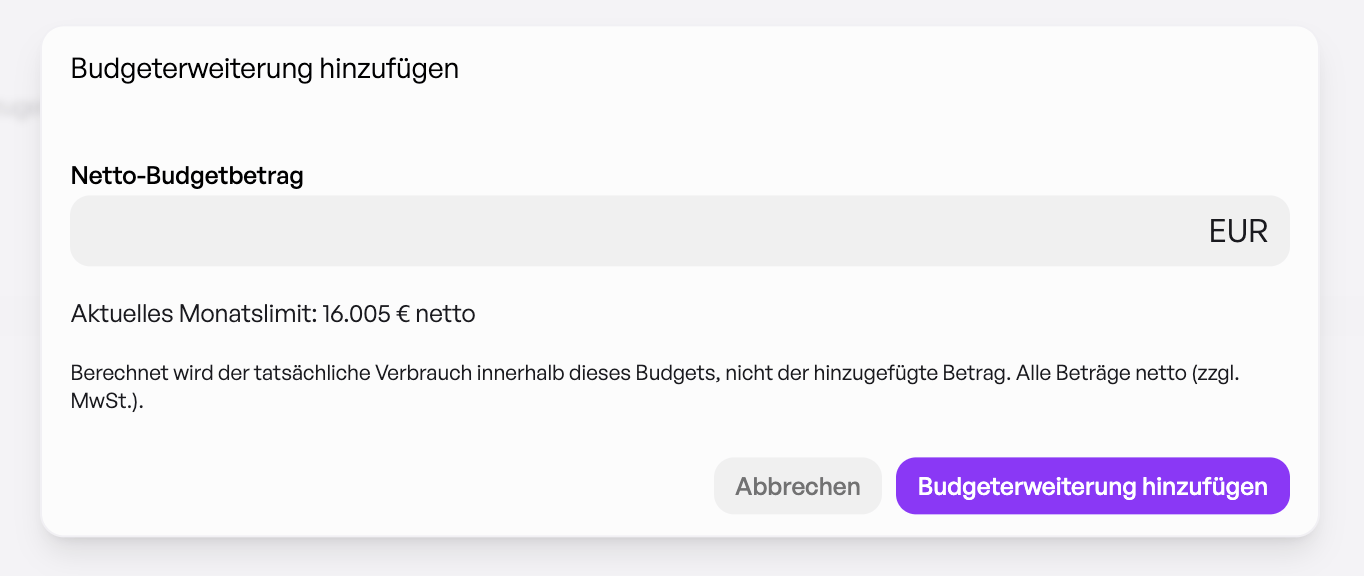 Budgeterweiterungt Handbuch Screenshot 1