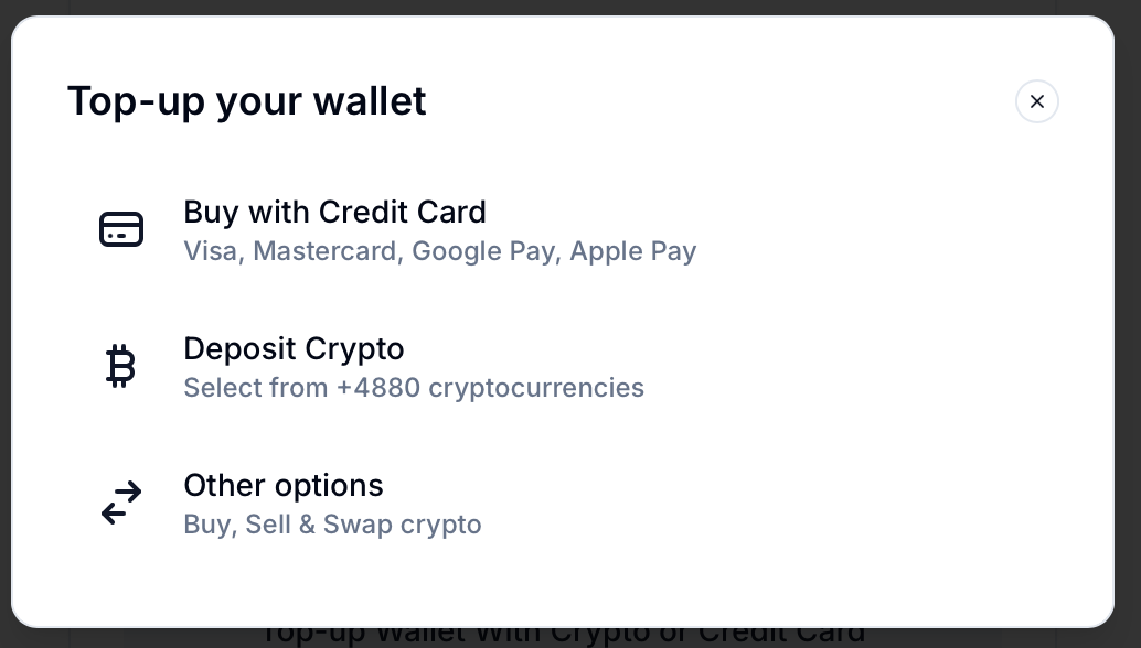 Top Up Widget