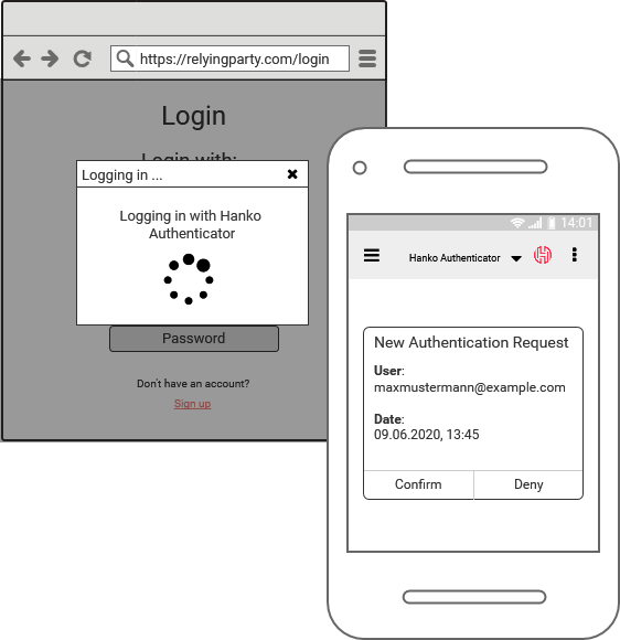 Login out-of-band with the Hanko Authenticator