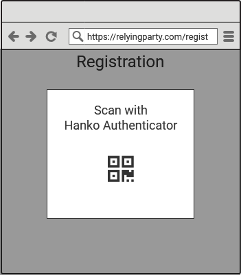 Registration via QR code with the Hanko Authenticator