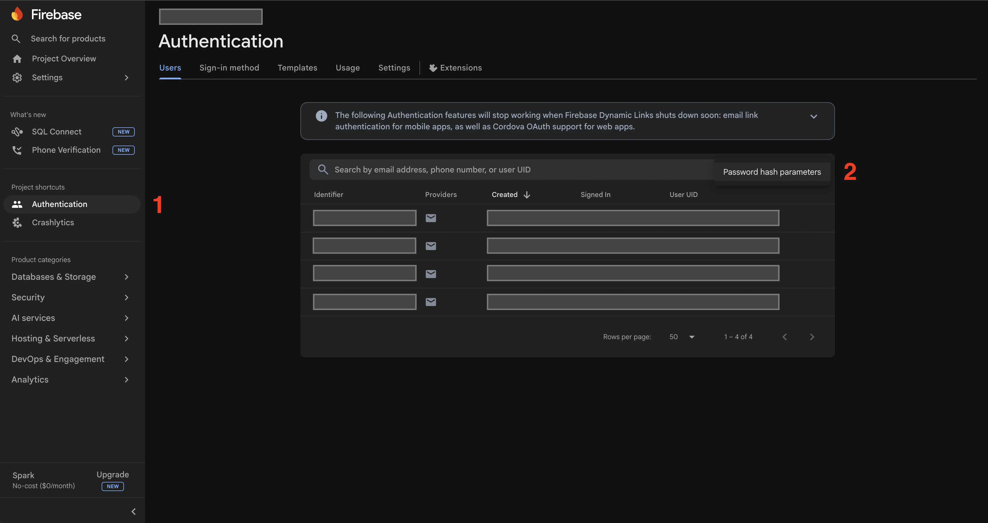Get Firebase project hash config