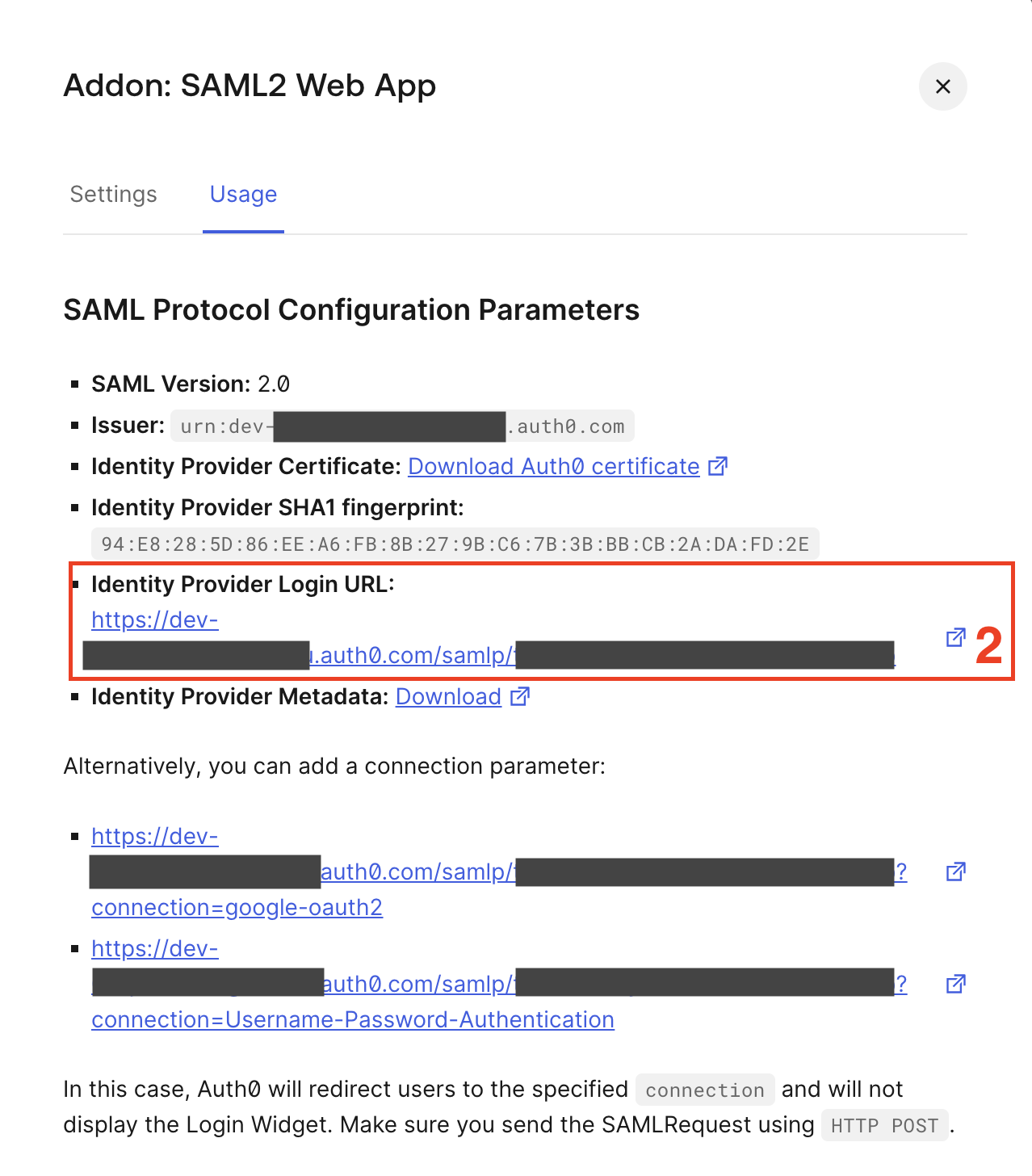 Use the SAML Addons Identity Provider Login URL to test your integration via IdP-initiated login