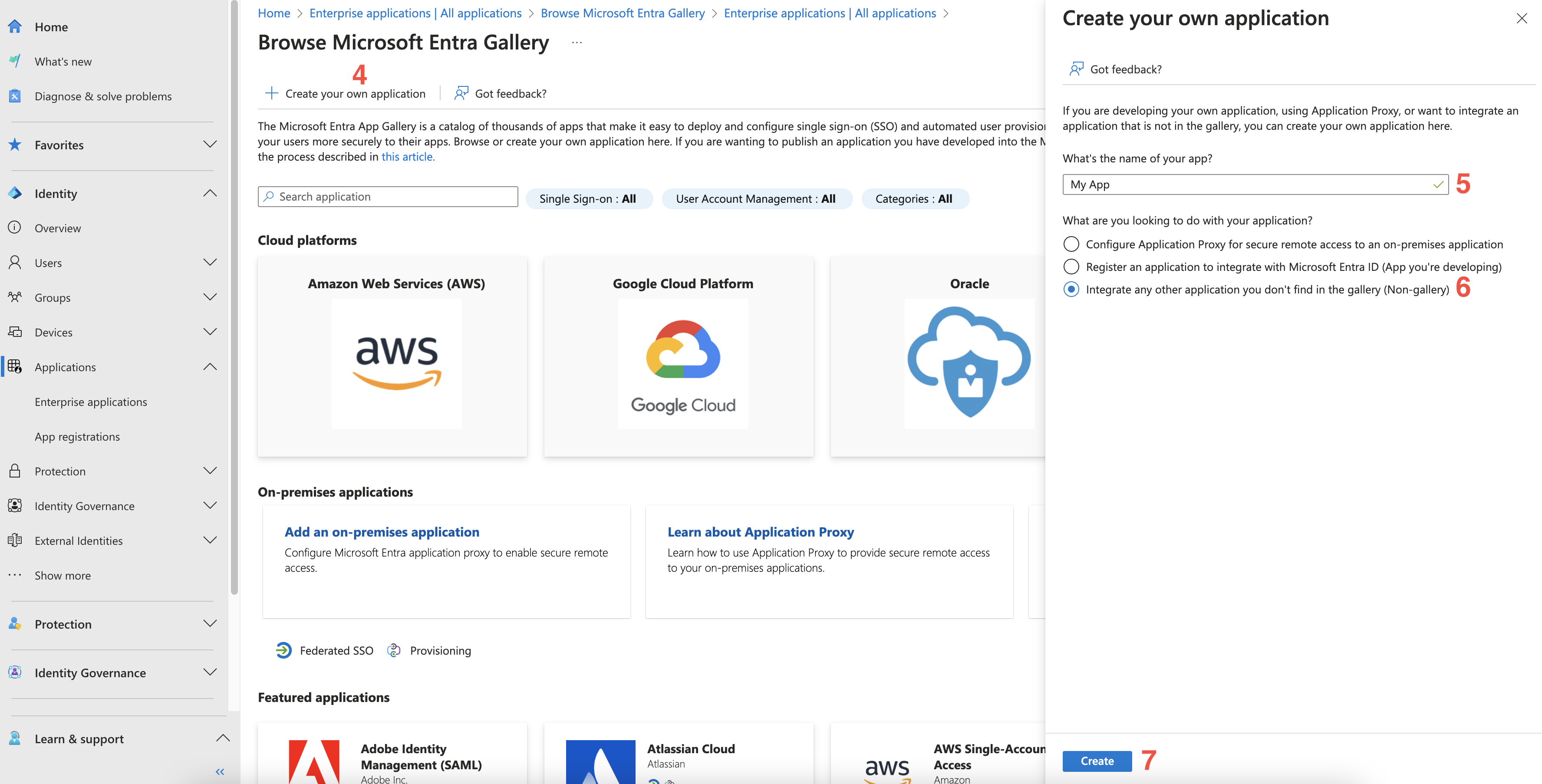 Create a new custom Entra application