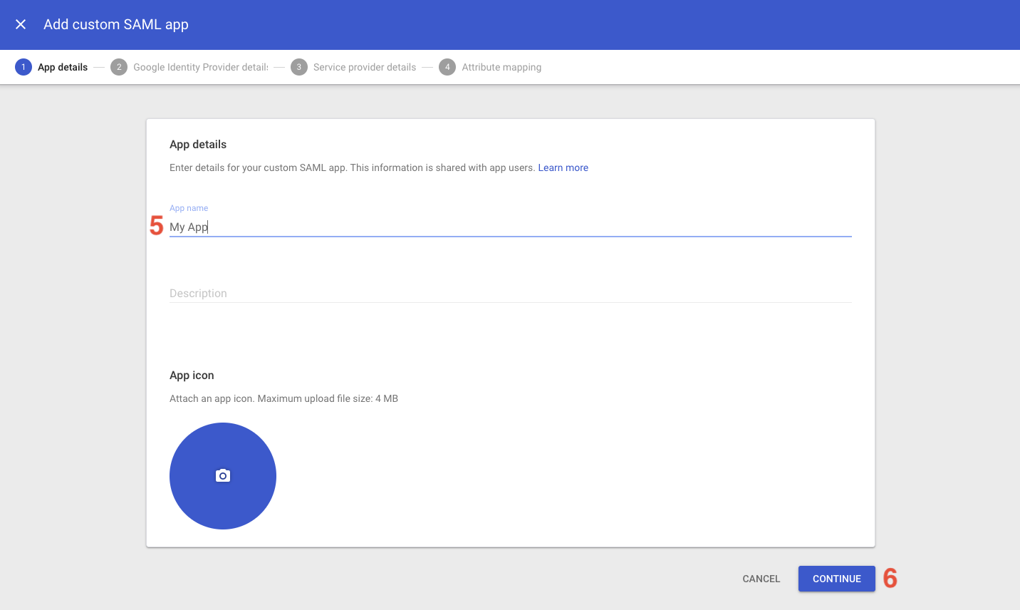Create a custom SAML app in the Google Admin Console