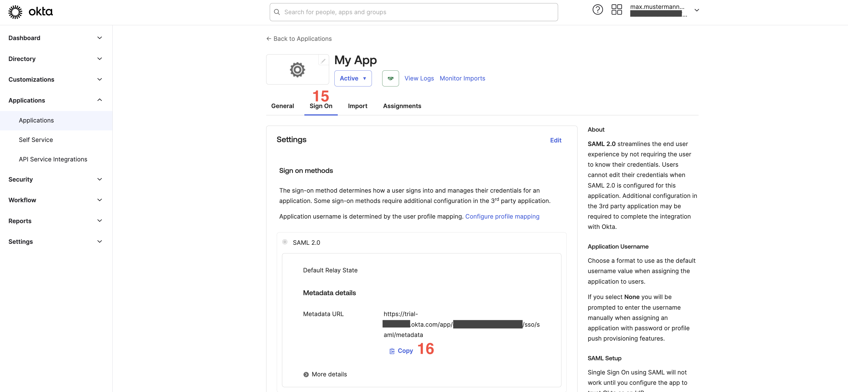 Configure email address attribute mapping in SAML integration wizard