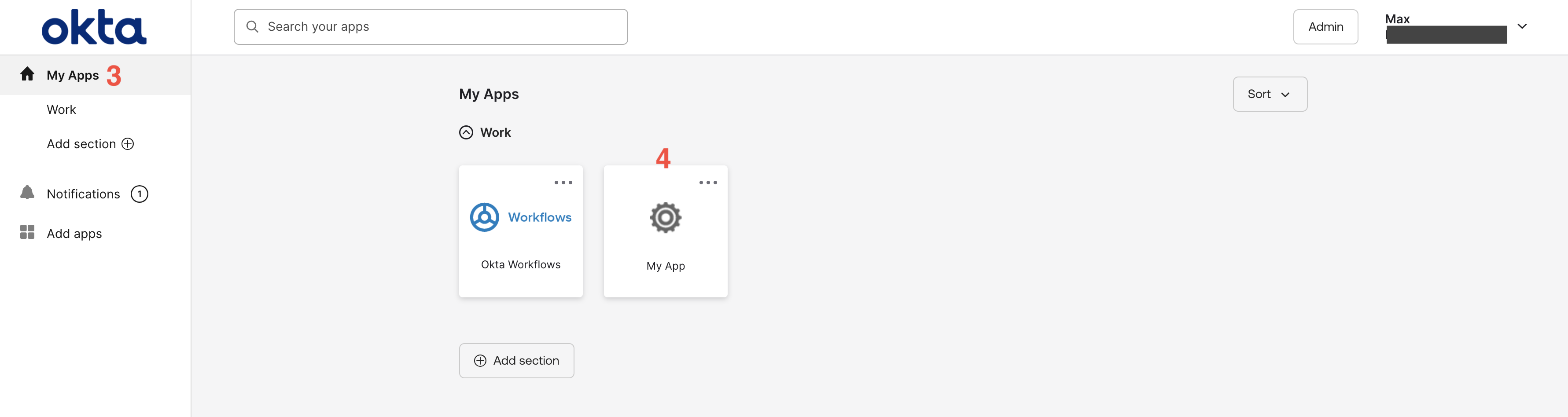 Access user's assigned applications in Okta user profile