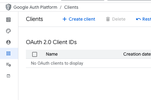 Create oauth client