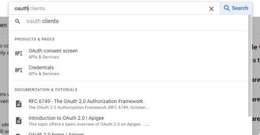 Google settings option