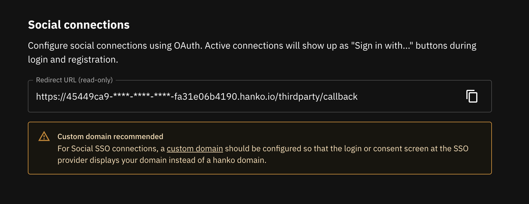 Hanko Callback URL
