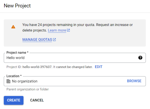 Google settings option