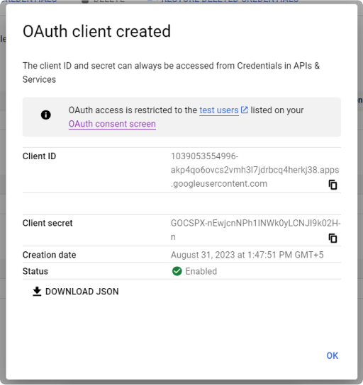 Google settings option
