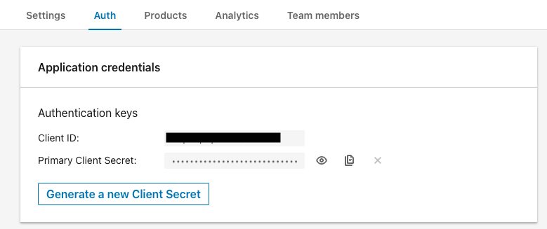 Client ID and Secret