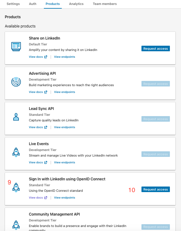 product list