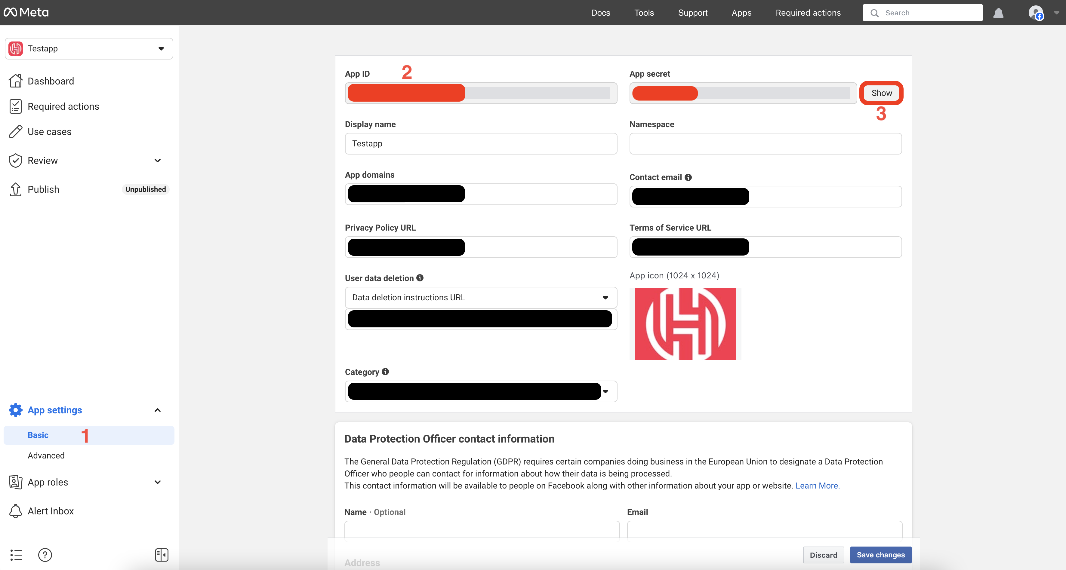 Facebook customize login use case settings by adding valid OAuth redirect URLs