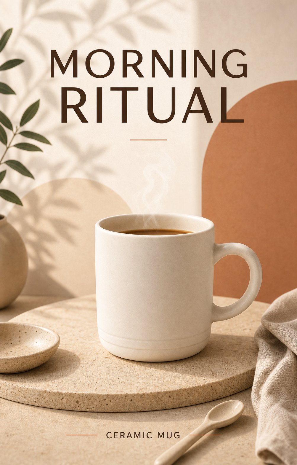 Campaign poster after editing the mug product photo